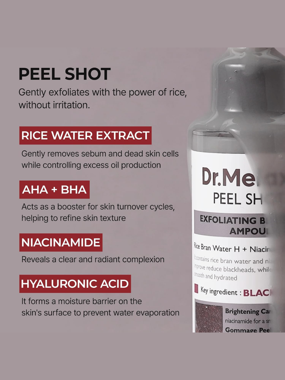 Dr.Melaxin Peel Shot Exfoliant Black Rice Ampoule