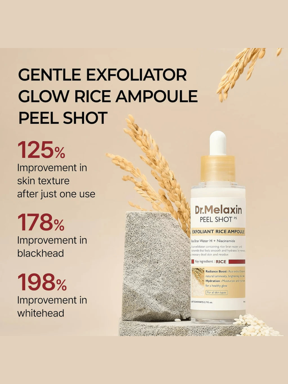 Dr.Melaxin Peel Shot Exfoliant White Rice Ampoule